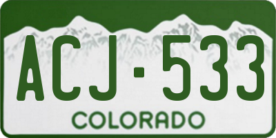 CO license plate ACJ533