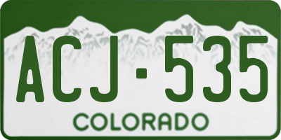 CO license plate ACJ535