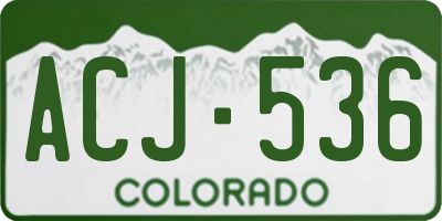 CO license plate ACJ536