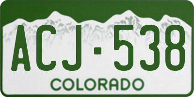 CO license plate ACJ538