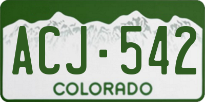 CO license plate ACJ542