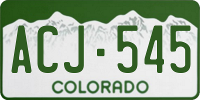 CO license plate ACJ545