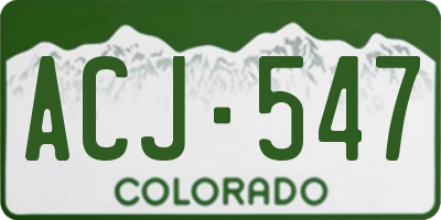 CO license plate ACJ547