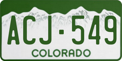 CO license plate ACJ549