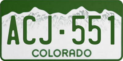 CO license plate ACJ551