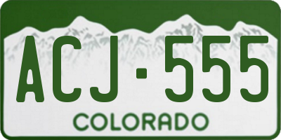 CO license plate ACJ555