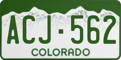 CO license plate ACJ562