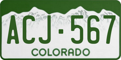 CO license plate ACJ567