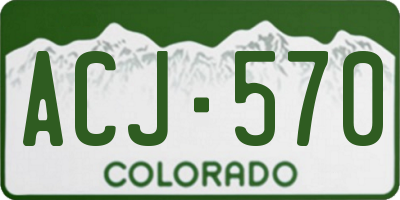 CO license plate ACJ570