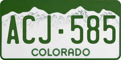 CO license plate ACJ585