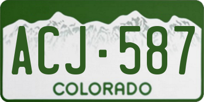 CO license plate ACJ587