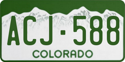 CO license plate ACJ588