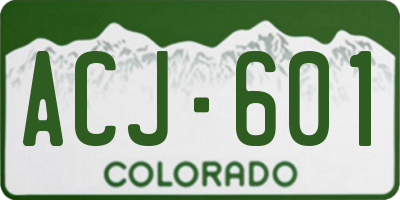 CO license plate ACJ601