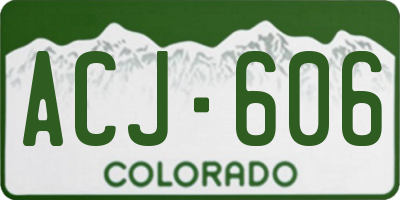 CO license plate ACJ606
