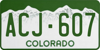 CO license plate ACJ607