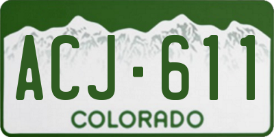 CO license plate ACJ611