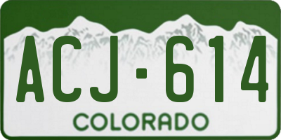 CO license plate ACJ614