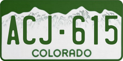 CO license plate ACJ615