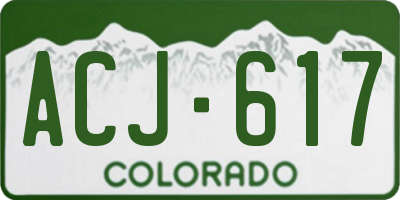 CO license plate ACJ617