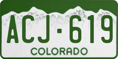 CO license plate ACJ619