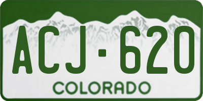CO license plate ACJ620