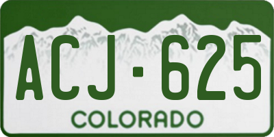 CO license plate ACJ625