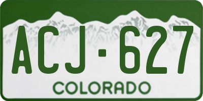 CO license plate ACJ627