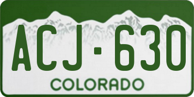 CO license plate ACJ630