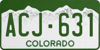 CO license plate ACJ631