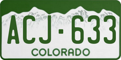 CO license plate ACJ633