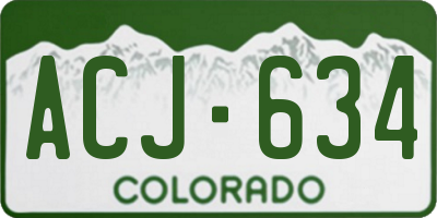 CO license plate ACJ634