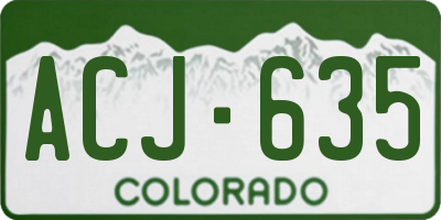 CO license plate ACJ635