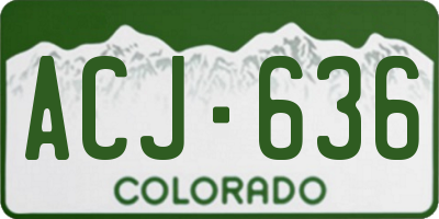 CO license plate ACJ636