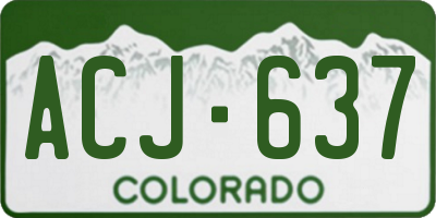 CO license plate ACJ637