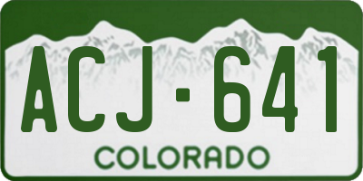 CO license plate ACJ641