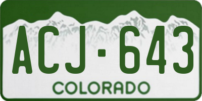 CO license plate ACJ643