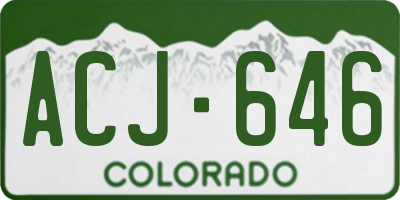 CO license plate ACJ646