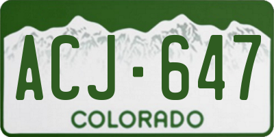 CO license plate ACJ647