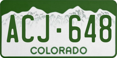 CO license plate ACJ648