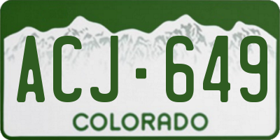 CO license plate ACJ649
