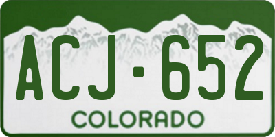 CO license plate ACJ652
