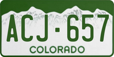 CO license plate ACJ657