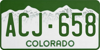 CO license plate ACJ658