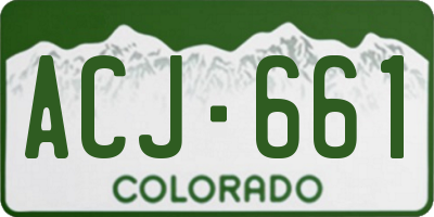 CO license plate ACJ661