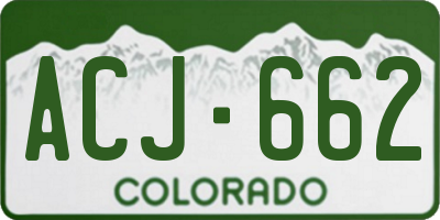 CO license plate ACJ662