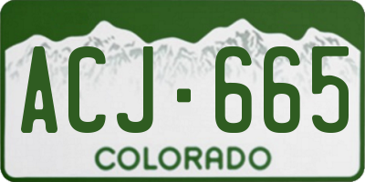 CO license plate ACJ665