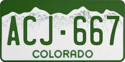 CO license plate ACJ667
