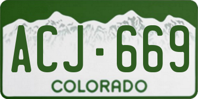 CO license plate ACJ669