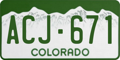 CO license plate ACJ671