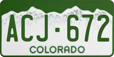 CO license plate ACJ672